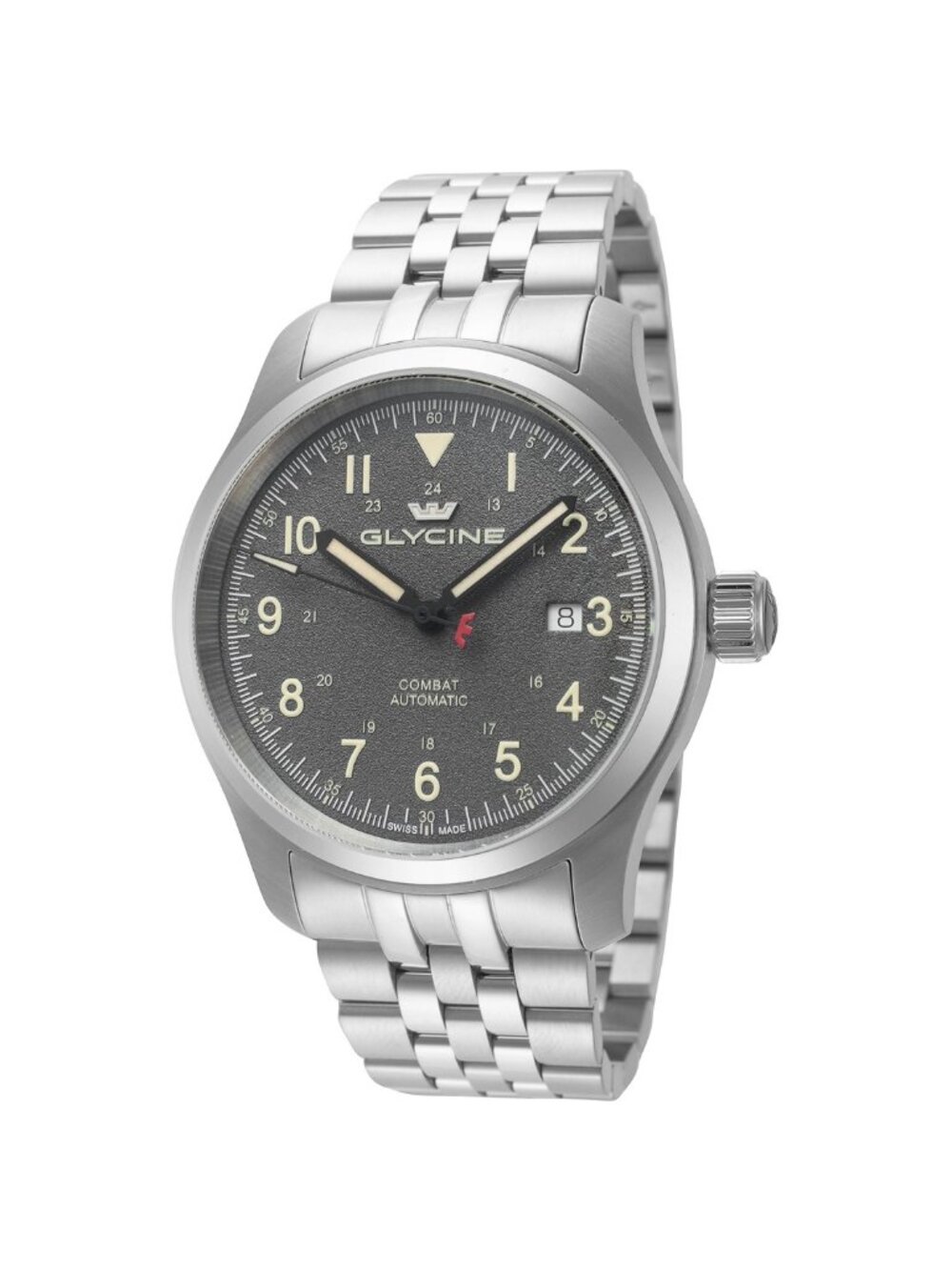 NWT Glycine Combat Field Automatic Grey Dial Men's Watch